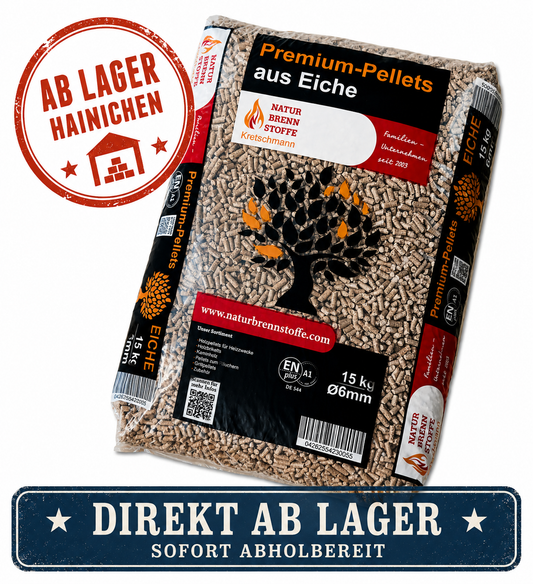 Eichen-Pellets "Naturbrennstoffe" ENplusA1 ab Lager | Selbstabholung | 15 kg | SW10469.1