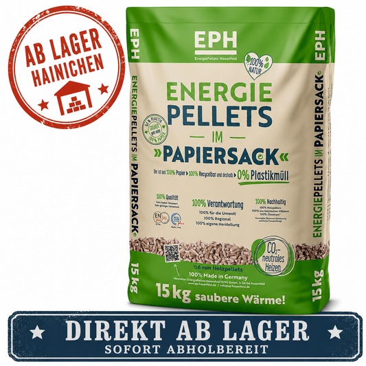 Deutsche Nadelholz-Pellets "EPH" im Papier-Sack ab Lager | Selbstabholung | 15 kg