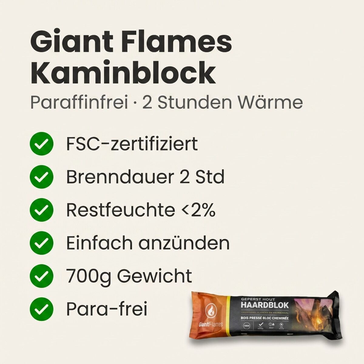 Giant Flames Kaminblock FSC 700gr