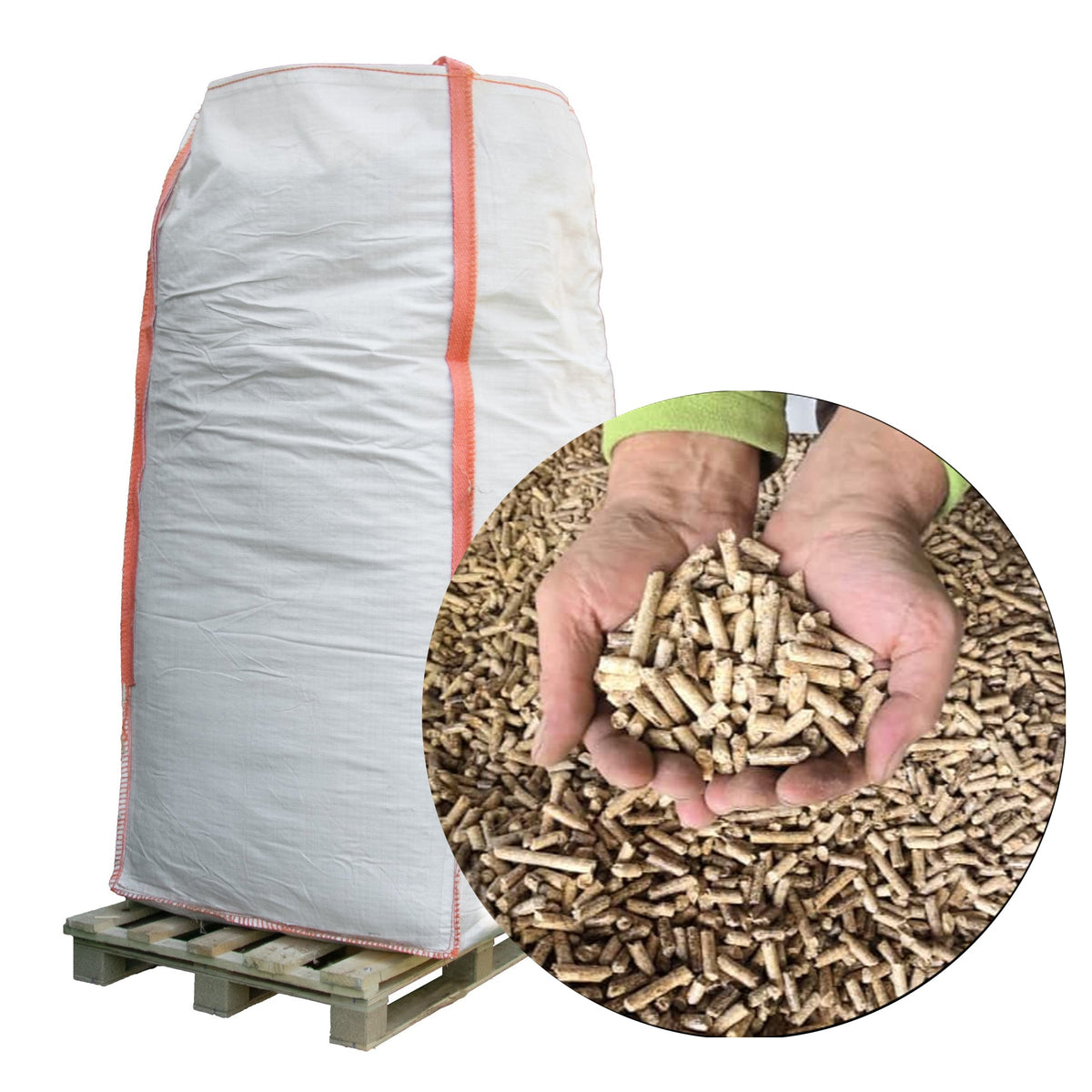1000kg Buchen-Pellets - ENplusA1 - BigBag auf Palette | Lieferung | 1000 kg | BB-Buch-V1000