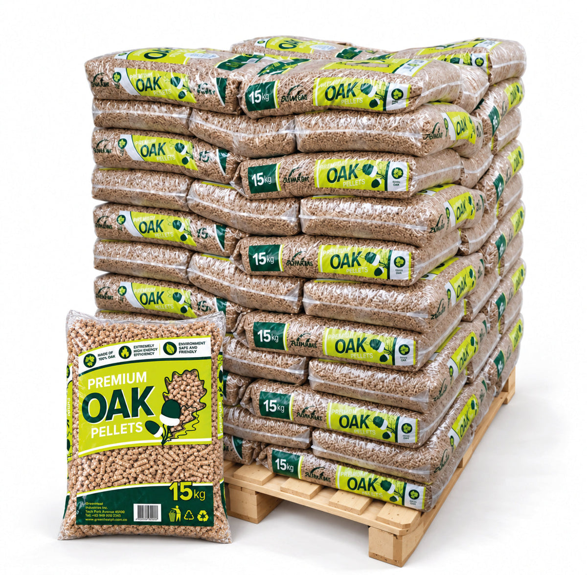 8mm! 990kg Eichen-Pellets "Naturbrennstoffe" ENplusA1 | Lieferung | 990 kg | SW10474.8
