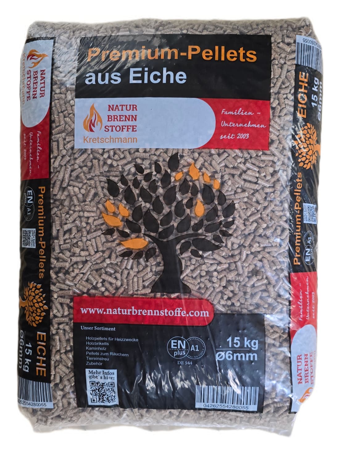 Eichen-Pellets "Naturbrennstoffe" ENplusA1 ab Lager | Selbstabholung | 15 kg | SW10469.1