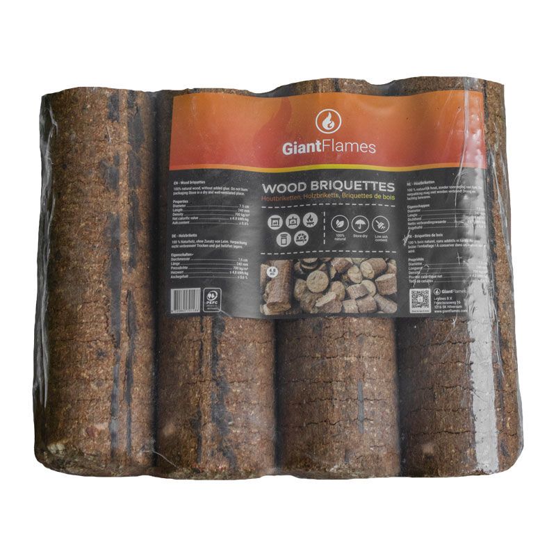 Giant Flames Holzbriketts 95 Packungen x 4,8 kg (456 kg)